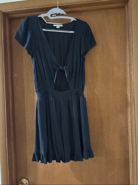 American Eagle Outfitters black Tie-Front romper